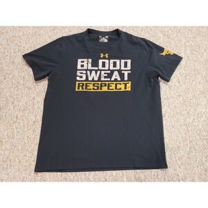 Under Armour Project Rock Shirt Large Black Respect Training Workout Performance
